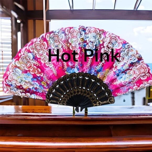 Shimmery Deluxe 9” Face fan + display stand * - Picture 7 of 15